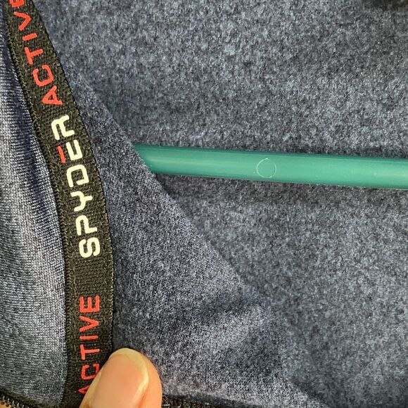 Spyder ProW-B Navy and Black fleece lined Long Sleeve quarter zip #711 - Picture 3 of 7